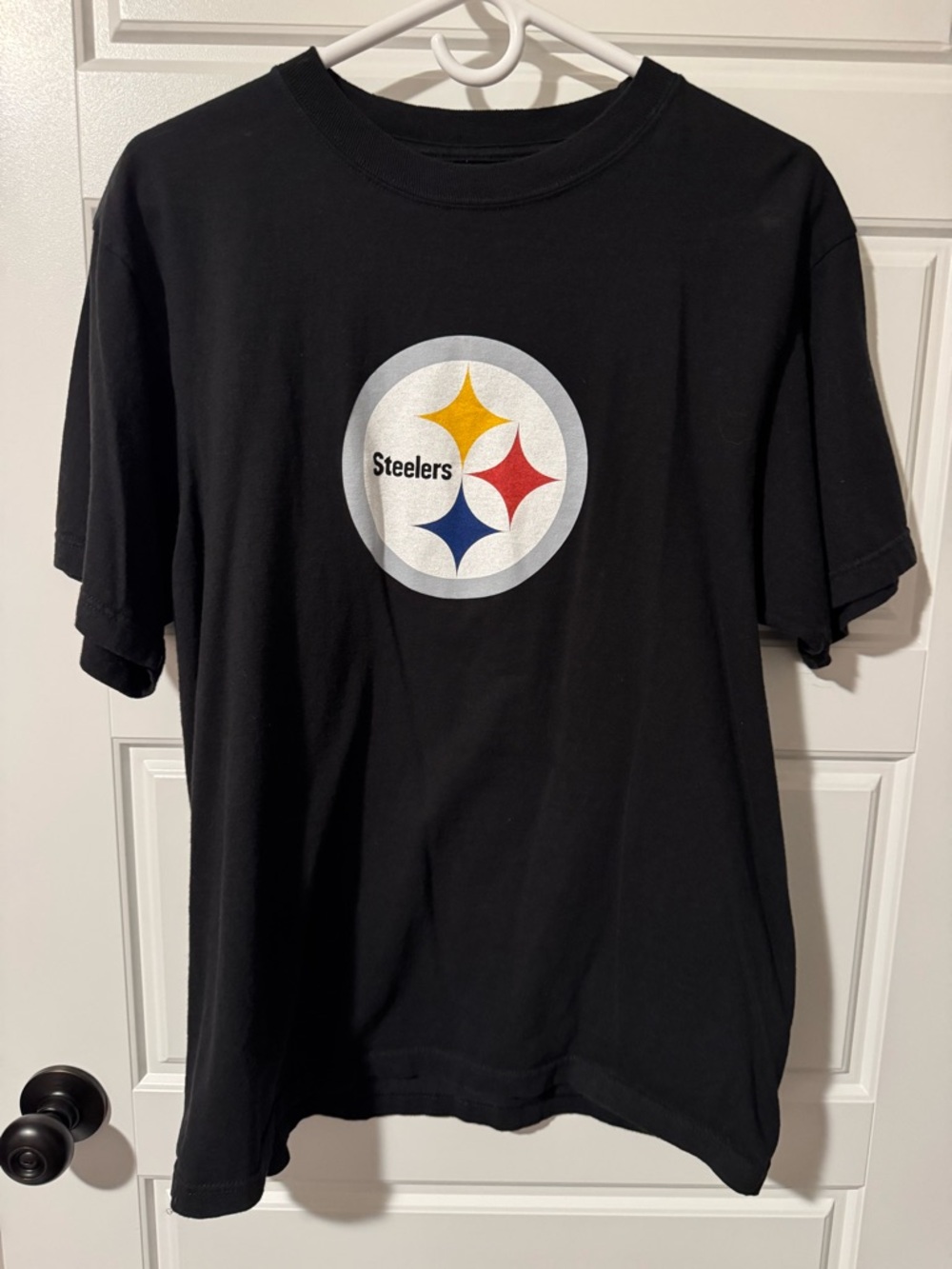 Pittsburgh Steelers Reebok 100% Cotton T-shirt, Black, Unisex Size Large
